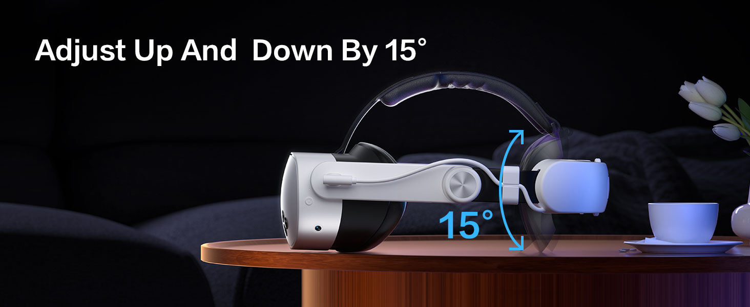 Head Strap for Oculus Meta Quest 3/3S with Battery, Adjustable VR Accessories with One-Click Fit, Rear Cushion Dial, 2–4H Playtime, VR Head Strap Reduce Facial Stress for Gaming Comfort 31 meta quest 3 strap