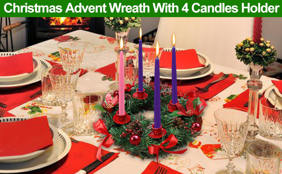[Safety Fire Retardant] Christmas Silver Advent Wreath
