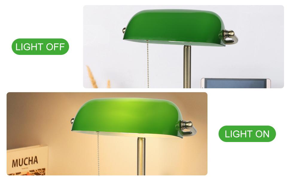 Banker Lamp Green