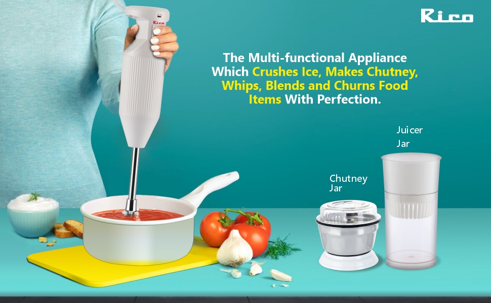 Buy Rico Hand Blender with Chutney Maker & Juicer Attachment 2 Years