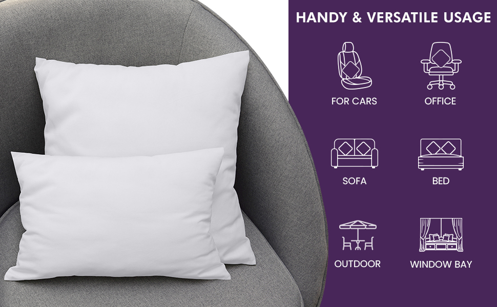 Utopia Bedding Throw Pillows (Pack of 2, White) 18 x 18 Inches Bed