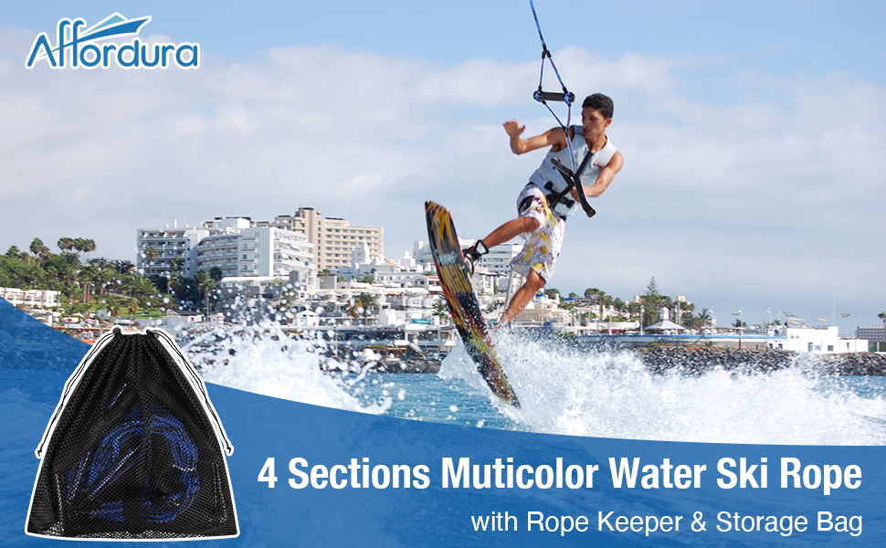 Affordura Water Ski Rope 75 Feet Wakeboard Rope with