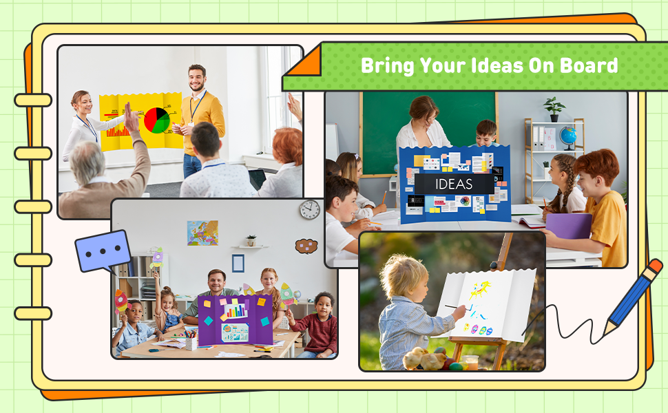 10 Pack Presentation Board Trifold Poster Board Tri Fold