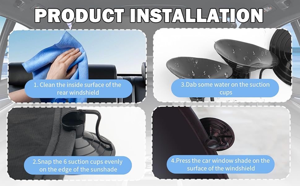 Car Rear Windshield Shade Easy Install