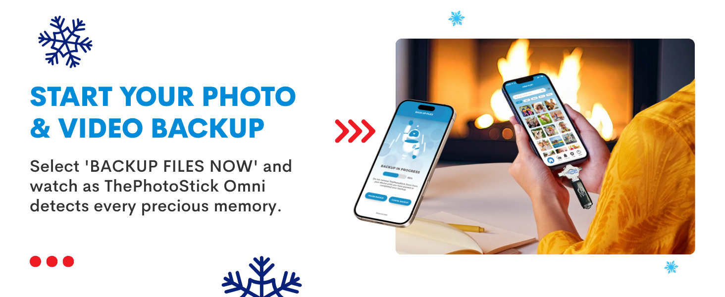 ThePhotoStick Omni Step 3: Start your backup and watch it detect every photo on your device.