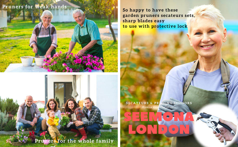 Garden Secateurs for Men Women, Garden Secateurs for Weak Hands