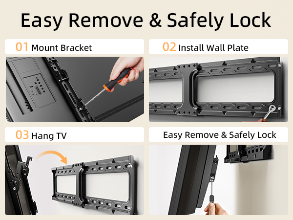 Amazon.com: IWORKBORAD 55 65 75 85 inch Low Profile TV Wall