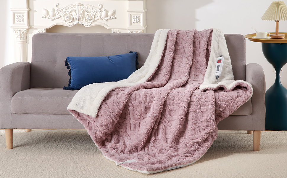 CAROMIO Electric Blanket Queen Size Dual Control Thick