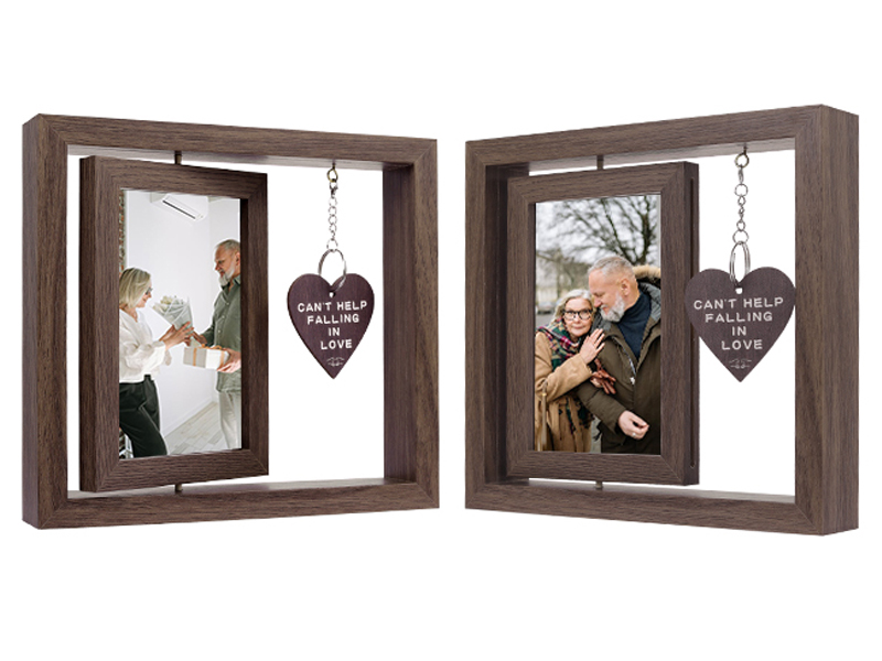 FLIXBLANY Rotating Couples Picture Frame 4x6In Double