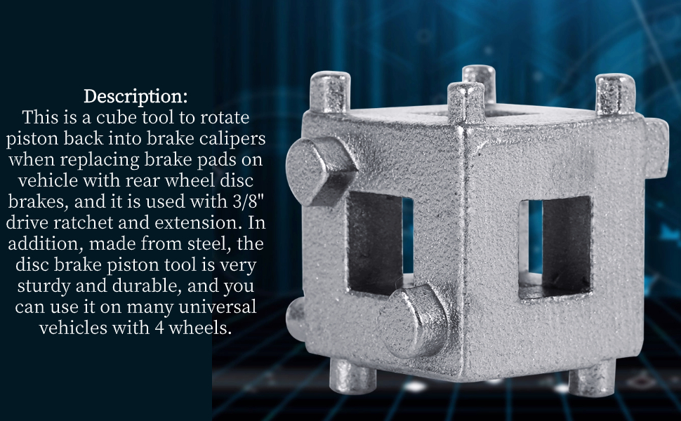 Disc Brake Piston spreader cube Tool,Car mini caliper Rear Disc Brake