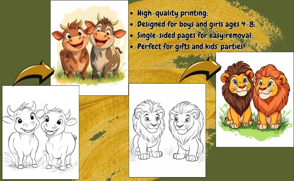 Amazing Animals Coloring Book for kids ages 4-8; Animals Coloring Book for kids ages 4-8