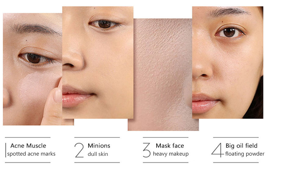 Mushroom Head Foundation,Air Cushion CC Cream Mushroom Head,Concealer Lasting Nude Makeup