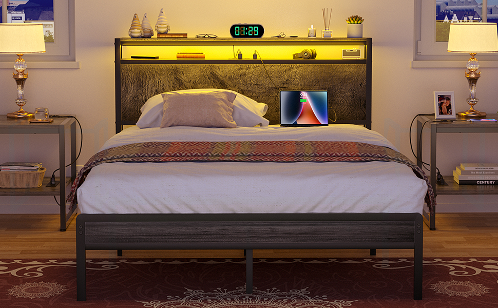 ⭐︎yyy‼︎☺︎ ⭐︎ Amazon.com: Homieasy Full Size Bed Frame with Headboard