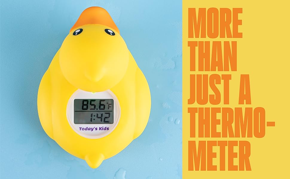 Todays Kids Duck Baby Bath & Room Thermometer & Clock