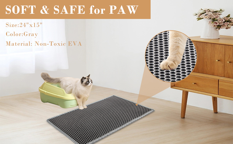 Garoopion Cat Litter Mat, Waterproof Litter Box Mat