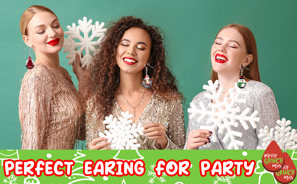 christmas wooden earring 