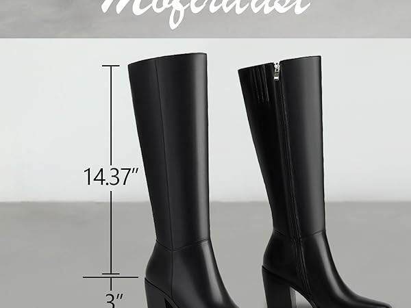 Amazon.com | Mofirdast Knee High Boots for Women Square Toe
