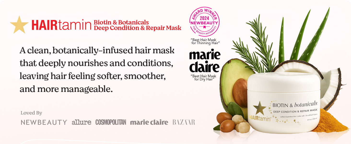 HAIRtamin Hair Growth Vitamins  Vegan 5000 mcg Biotin for Faster, Thicker, Stronger Hair