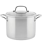 KitchenAid - 3-Ply Base Brushed Stainless Steel Stock Pot with Lid (7.6L/8qt)