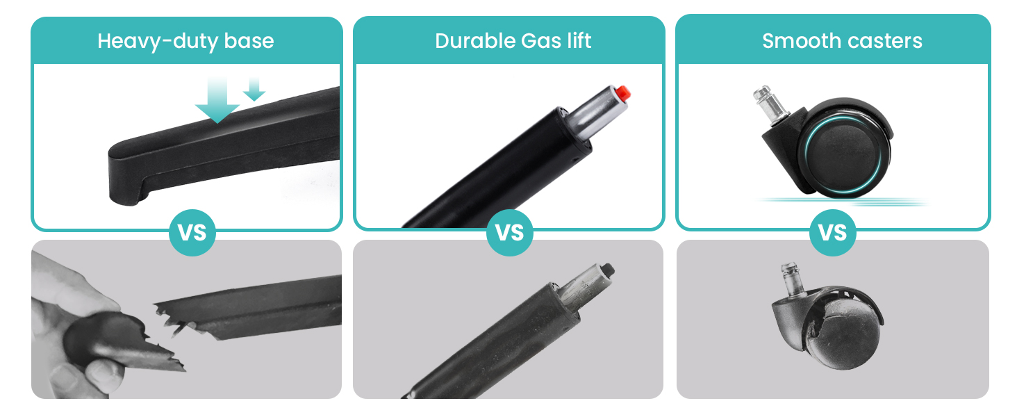 Sturdy and durable base with high-grade gas life and smooth casters.