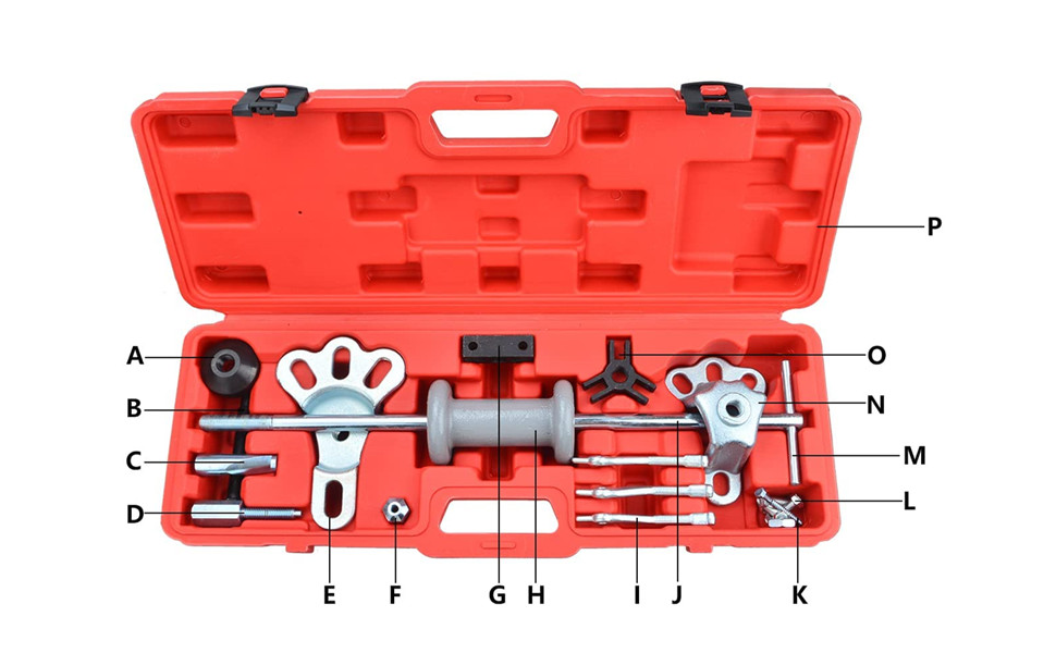Prokomon 9Way Slide Hammer Puller Set, Front Wheel Hub Bearing Remover