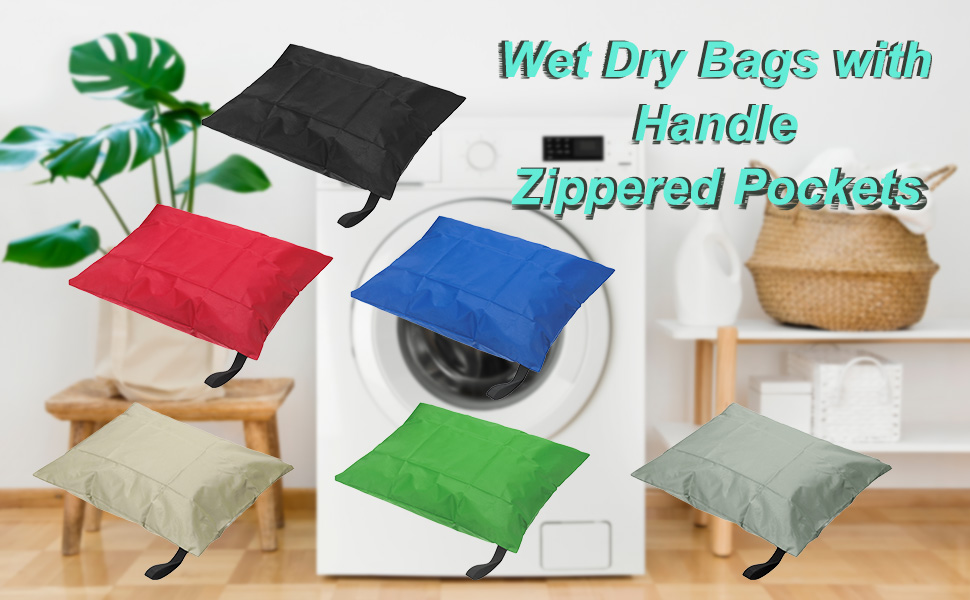 uxcell Travel Laundry Bag, 20 x 15.7 Inch Oxford Fabric Wet