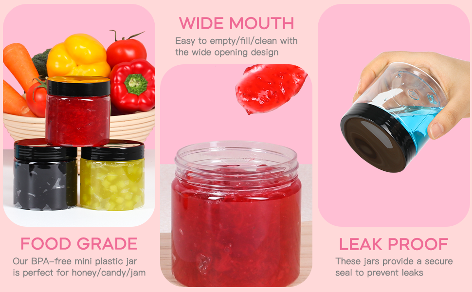 Plastic Containers with Lids 6oz 40Pack, Jaisie.W Empty 6