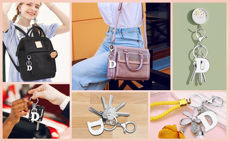 YaeYur Letter AZ Keychains Women Packs Initial Letter