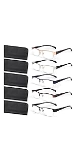 Half Frame Metal Reading Glasses