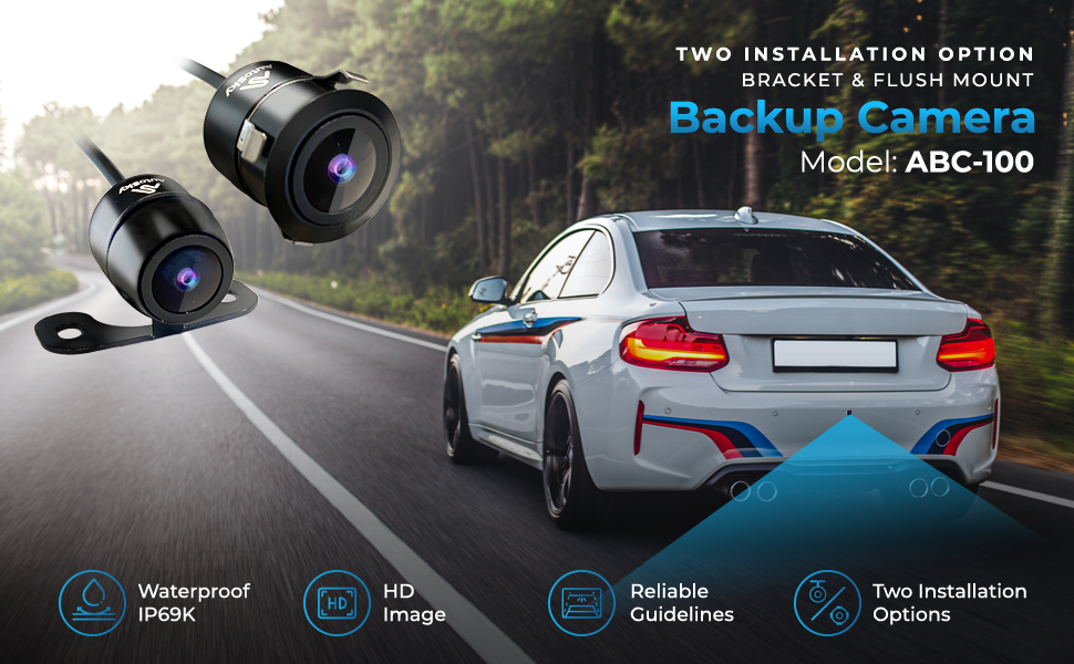 AutoSky Reverse Backup Camera HD Wide View Angle Universal