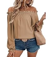 EVALESS Country Concert Outfits Off The Shoulder Tops for Women Cute Puff Sleeve T Shirts Women's...
