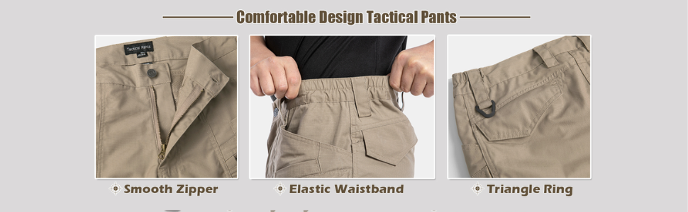 Heavy-Duty Tactical Pants with Multi-Pocket & Stretch Design