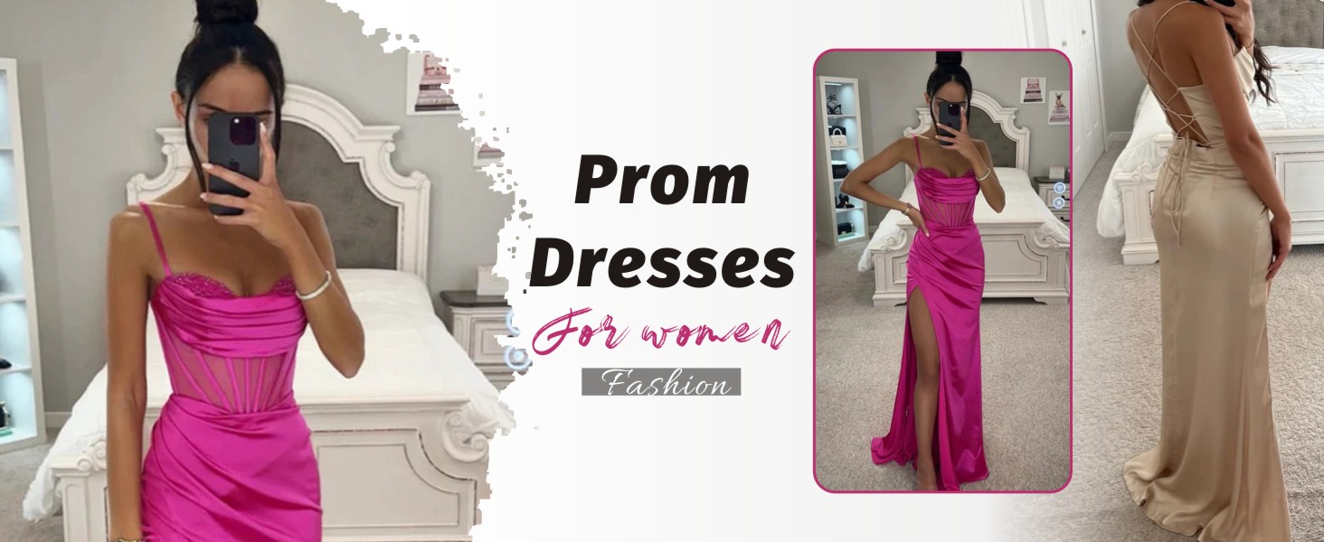 hot pink prom dresses 2024 beaded prom dress ball gowns long satin bridesmaid dresses formal dress