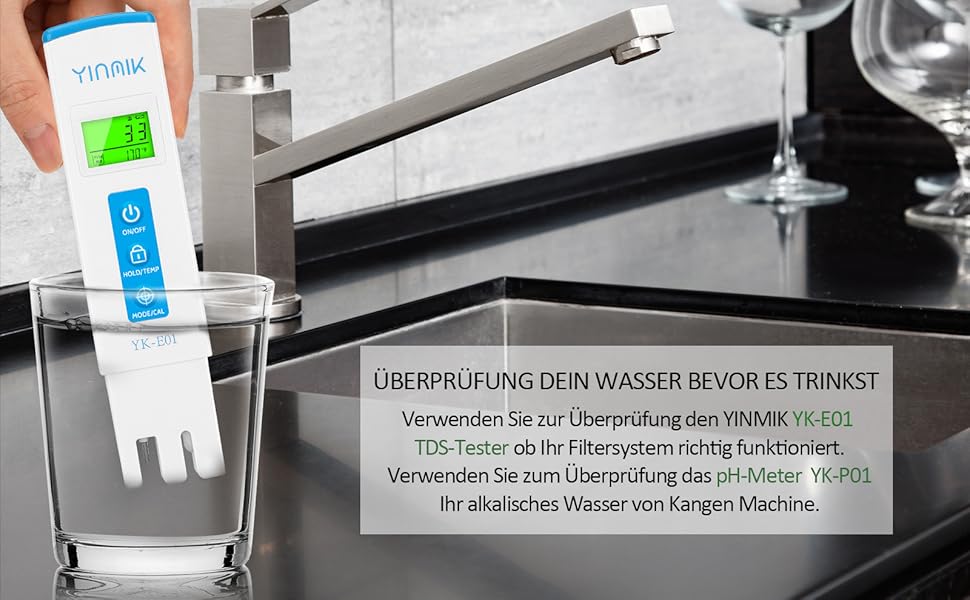 Digital pH Messgerät und TDS Tester Genaue Messung von pH, TDS EC mit