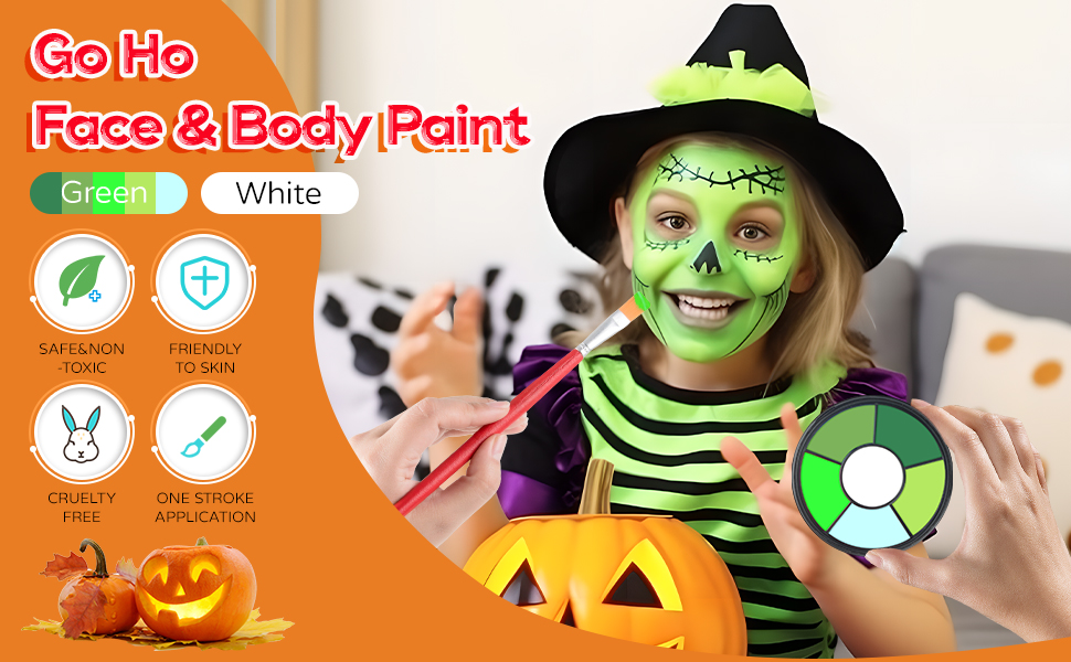 green face body paint