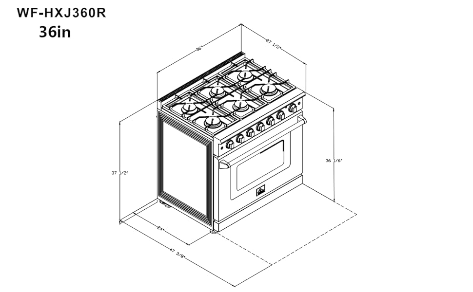 CASAINC 48 inch Gas Range Stove,Stainless Steel