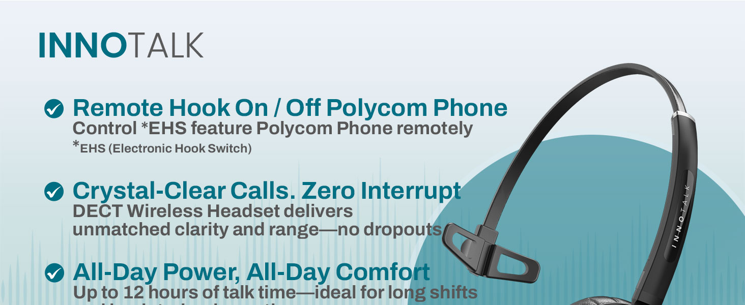 INNOTALK Pioneer Polycom wireless headset