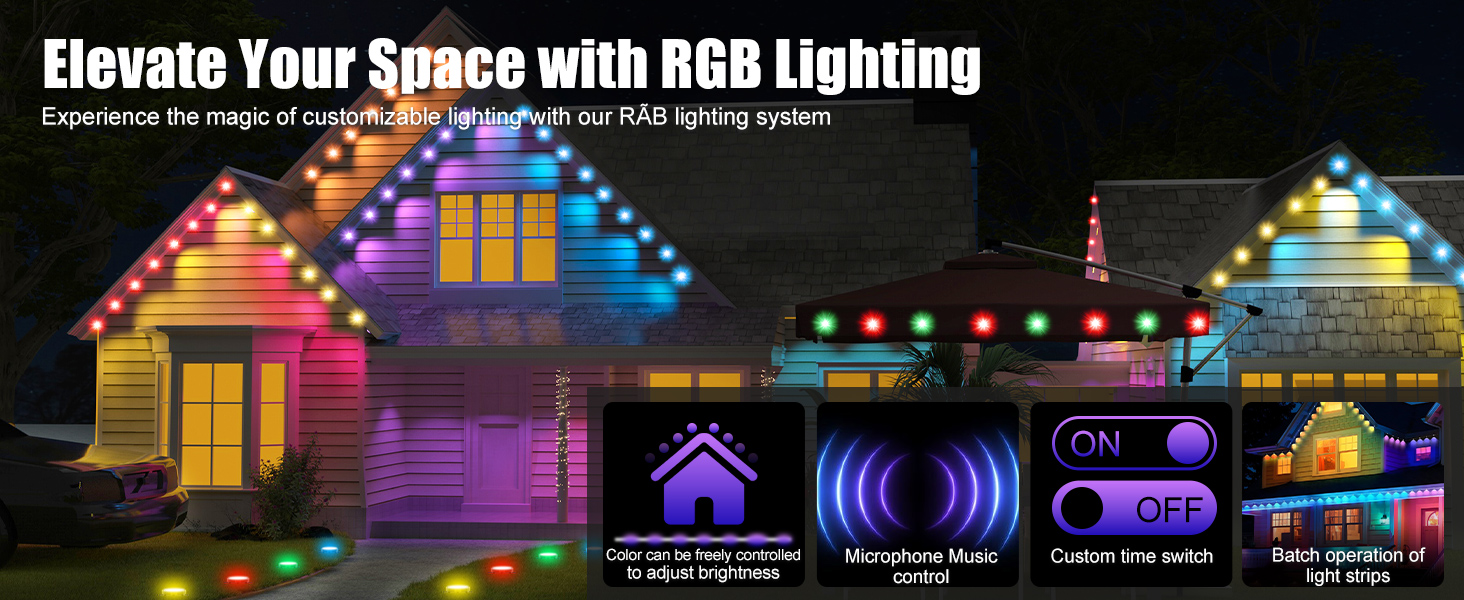 2-in-1 Eaves & Ground Stakes LED String Light