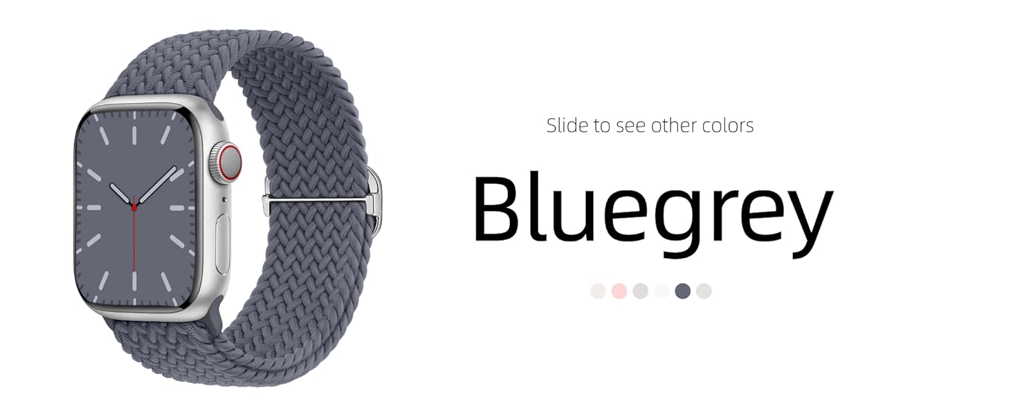 2 Pack Stretchy Braided Solo Loop Compatible for Apple Watch Straps
