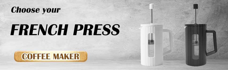 ماكينة تحضير القهوة الفرنسية - زجاج البوروسيليكات مع 3 طبقات من الستانلس ستيل، ماكينة تحضير القهوة الفرنسية الكبيرة للمنزل والمكتب والمطبخ والسفر، تصميم اسود عصري (اسود) 19 ايه