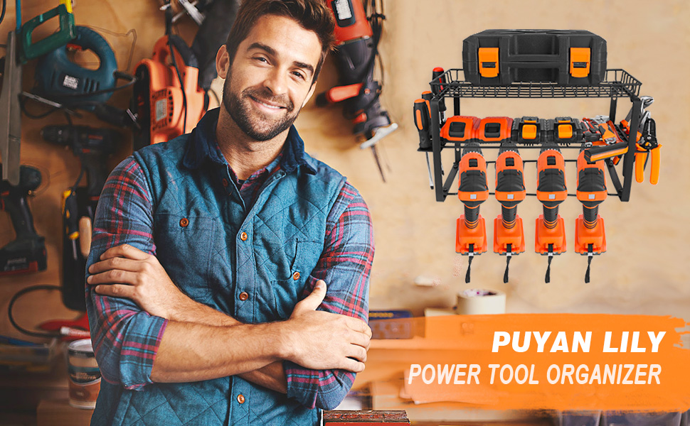 PUYAN LILY Power Tool Organizer,Garage Organizers and