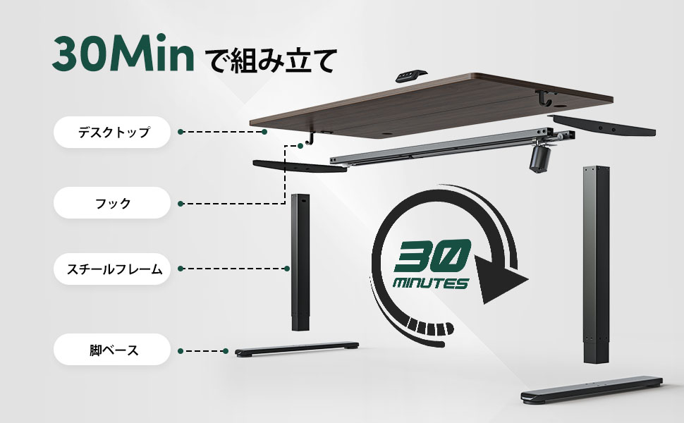 Amazon | Cubiker 電動 昇降式デスク スタンディングデスク 昇降