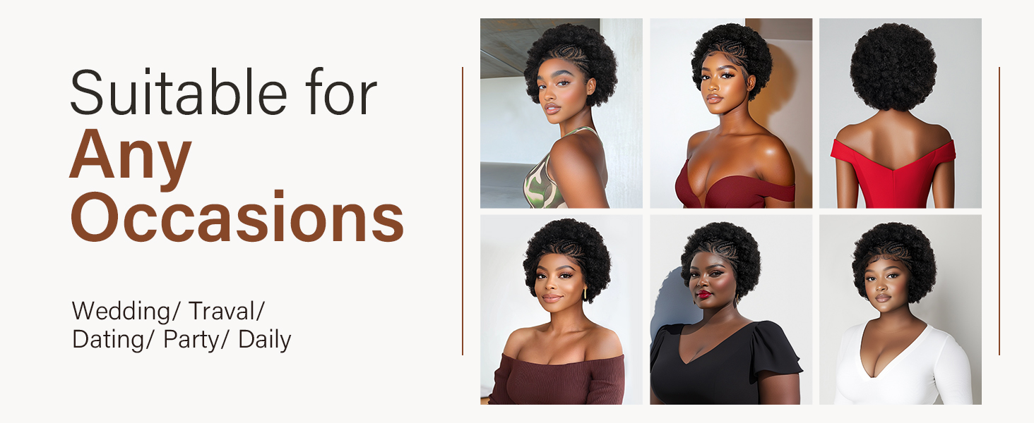 11712 Afro Puff Braided Wig