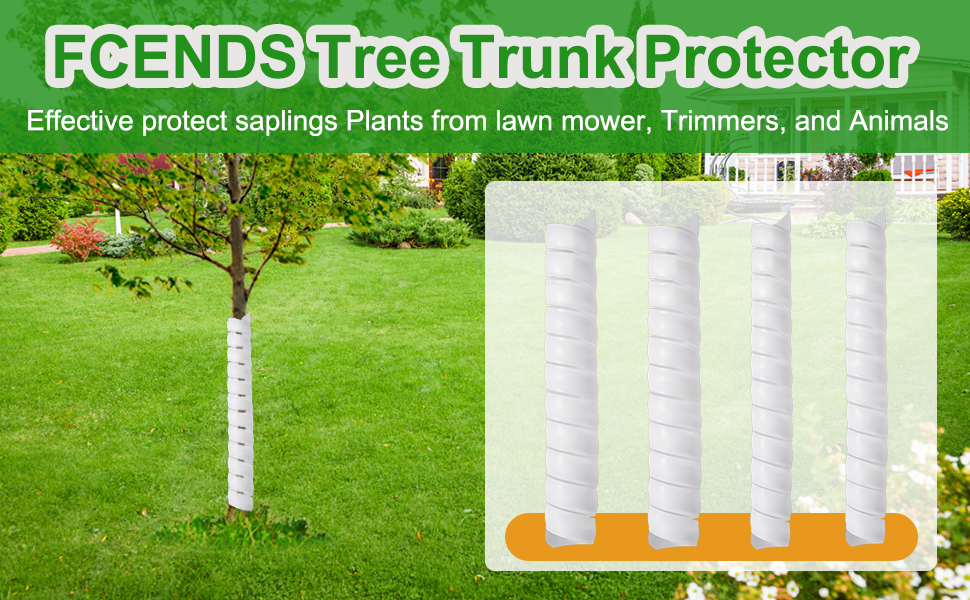 FCENDS Tree Trunk Protector,4 Pcs Plastic Spiral Tree