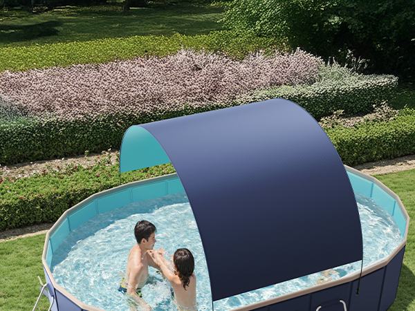 Amazon | NAKUJI【新登場 鉄骨構造】プール 空気入れ不要 屋根