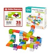 Qbi Magnetic Cubes Stunt Arena 46ピース Amazon.com: QBI Magnetic Building Blocks Car Track Set