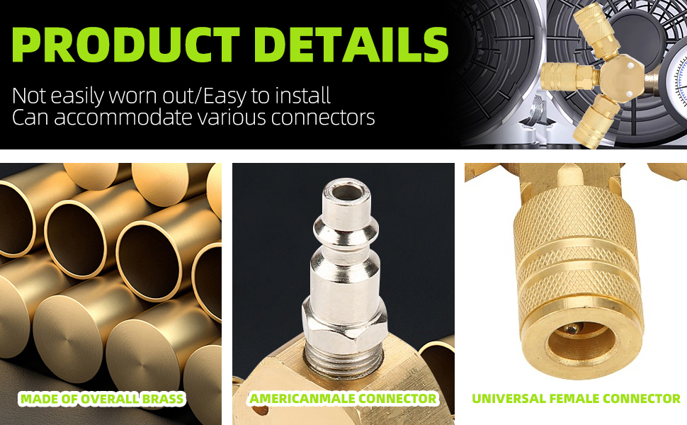 Pacify 3 Way Air Manifold Steel 1/4'' Universal Air Hose