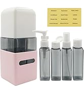 Empty Travel Small Size Pump Bottles Tubes kit for toiletries with Labels， Keepzi Reusable Leakpr...