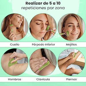Masajeador facial y Gua Sha
