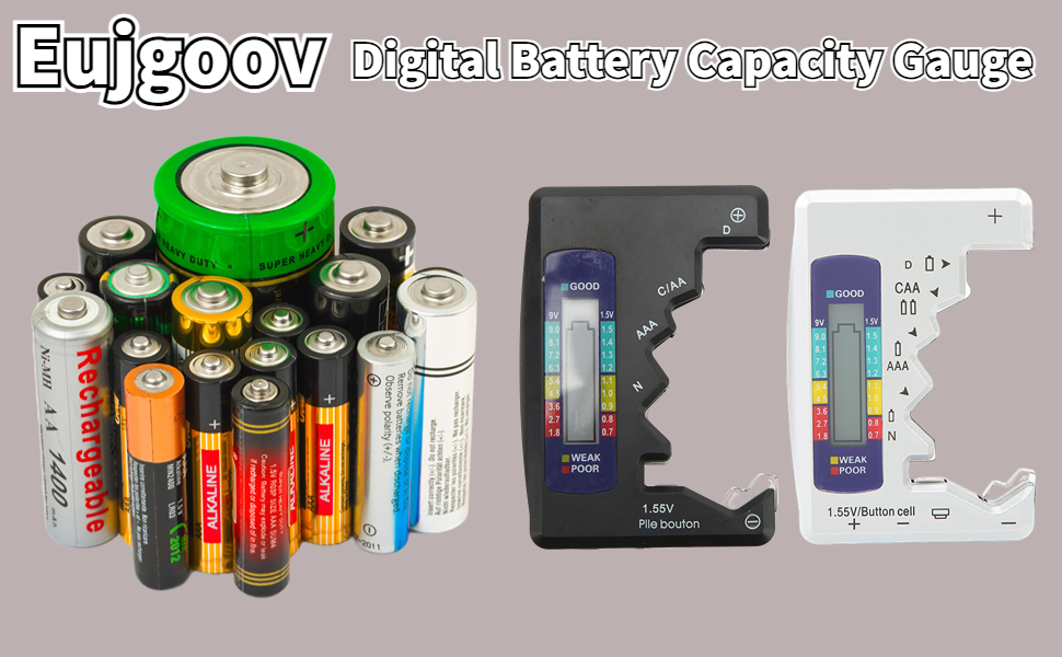 Universal Battery Tester LCD Display Digital Battery Capacity Gauge Tester Rechargeable Battery